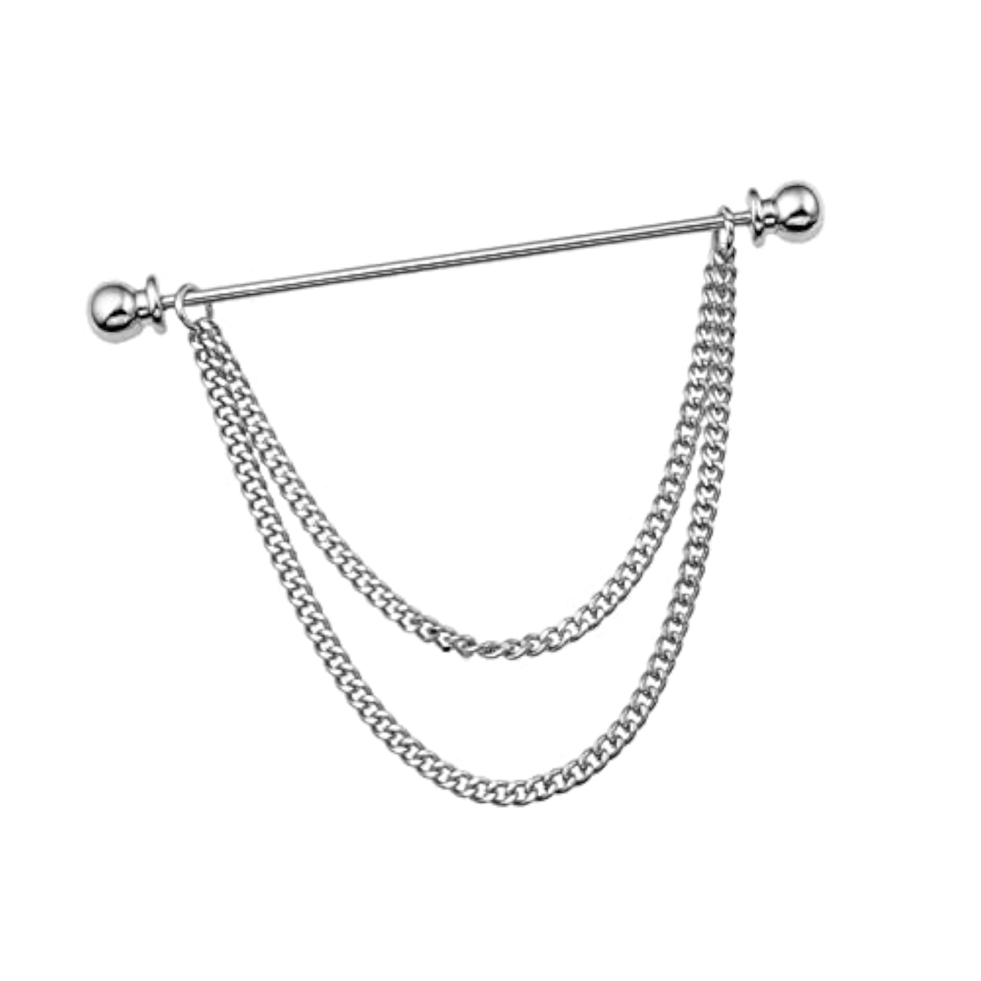 Metal Collar Clips with Chain for Men's Shirts